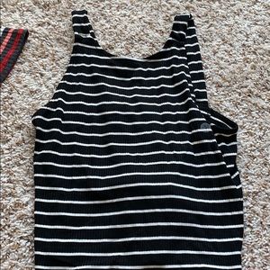 black stripped tank top